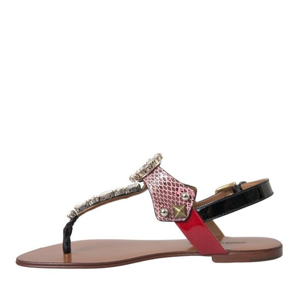 Dolce & Gabbana Dolce & Gabbana Multicolor Crystal Sandals Flip Flops Shoes/EU36 - Picture 3 of 6